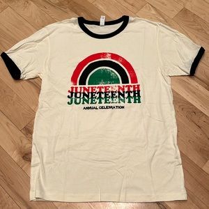 Juneteenth ringer tee shirt, never worn